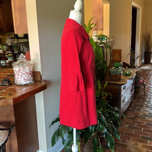 Forever 21 Coat, Knit Spring Jacket Bell Sleeve, Cherry Red szM - Picture 3 of 10